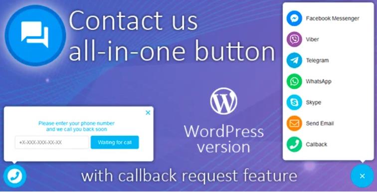 Contact us all-in-one button with callback – 轻量级侧边按钮客服插件 – v2.2.3