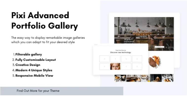 Pixi Advanced Portfolio – 高级产品网格展示插件