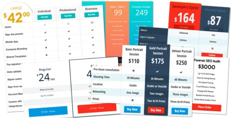 Easy Pricing Tables Premium Agency – 定价表单价格表插件 – v3.1.5