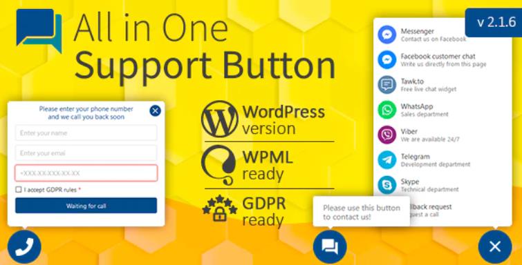 All in One Support Button + Callback Request – 多合一技术支持客服按钮插件 – v2.2.4