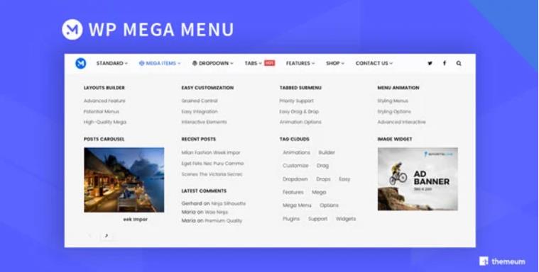 WP Mega Menu Pro – 响应式巨型菜单构建器插件 – v2.1.7