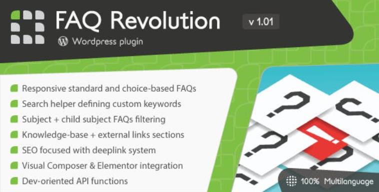 FAQ Revolution – 帮助知识库搜索WordPress插件 – v1.1.2