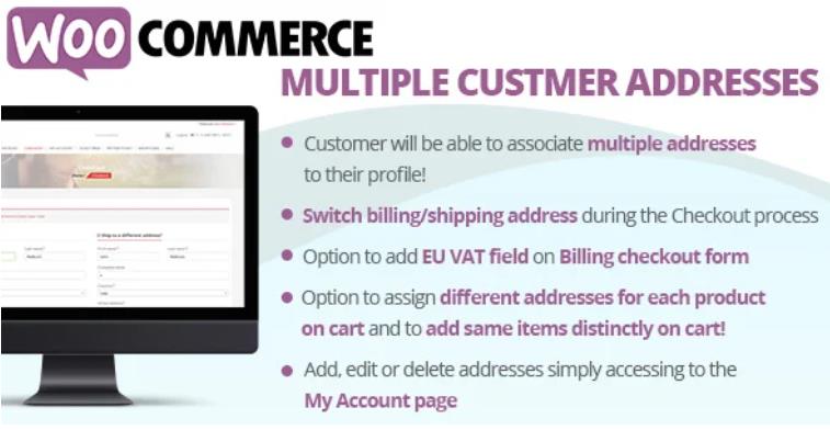 WooCommerce Multiple Customer Addresses 客户多地址插件 – v19.7