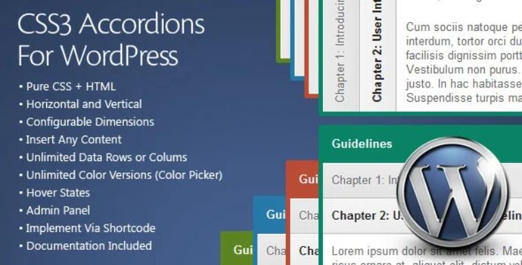CSS3 Accordions For WordPress – CSS3 手风琴折叠选项卡插件 – v3.0