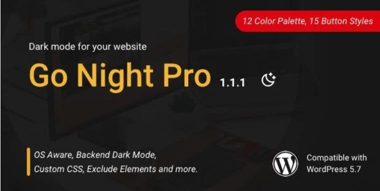 Go Night Pro – 夜间模式黑暗模式 WordPress 插件 – v1.1.2