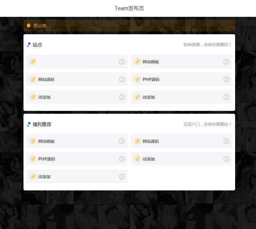 Team网址发布页+网址导航静态模板