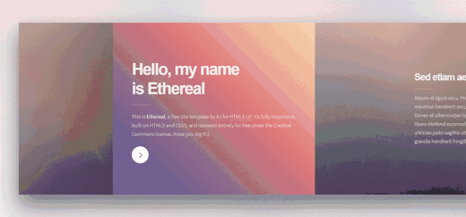 酷炫的横向滑动个人介绍简历模板