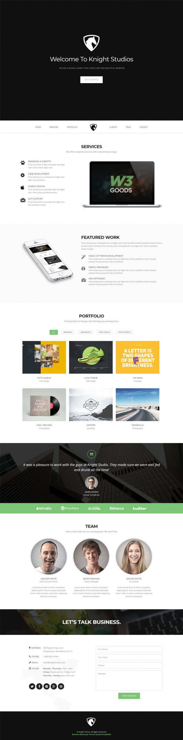 bootstrap响应式大气互联网服务团队模板