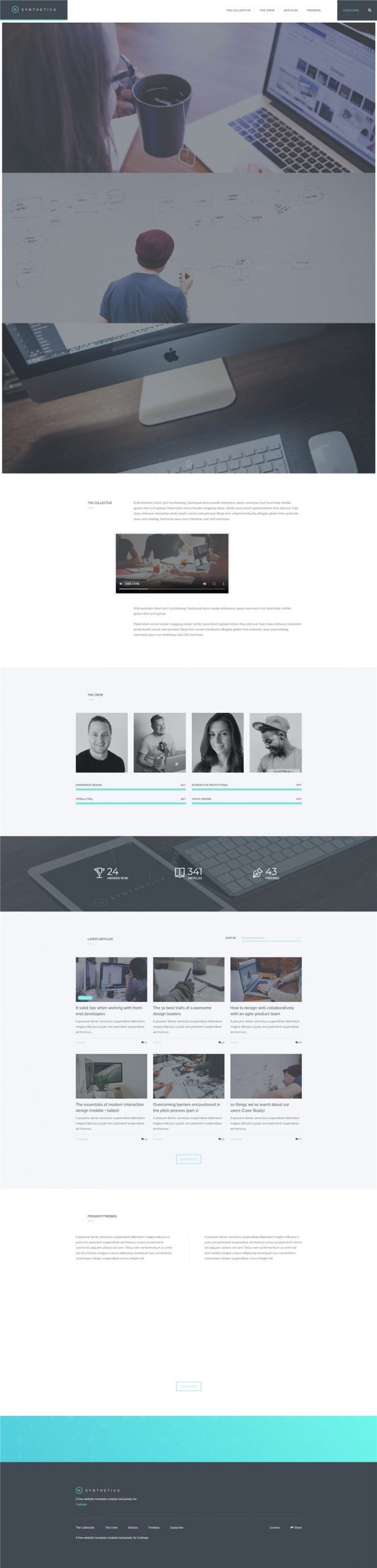 HTML5/CSS3响应式Synthetica团队介绍模板