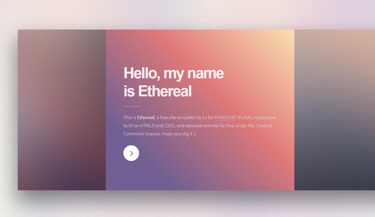 Ethereal酷炫风格HTML5横向滑动个人简历模板