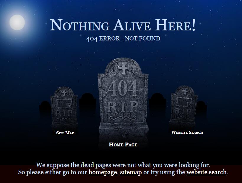 恐怖坟墓墓地404页面模板