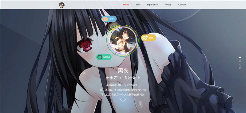 html5二次元风格个人主页简历模板下载