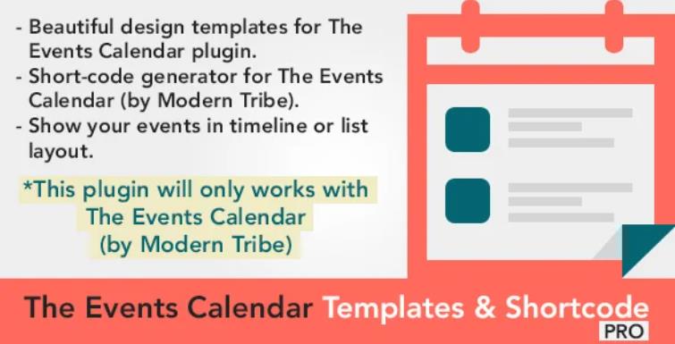 The Events Calendar Shortcode and Templates Pro – 日程短代码插件 – v2.9.5