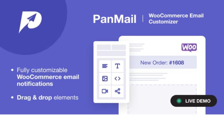 PanMail – WooCommerce电子邮件定制设计插件 – v1.1.0