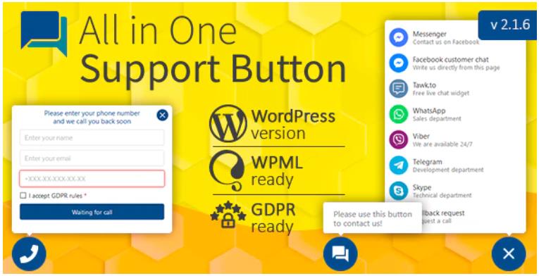 All in One Support Button + Callback Request – 多合一技术支持客服按钮插件 – v2.2.7