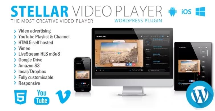 Stellar Video Player – 响应式视频播放器WordPress插件 – v2.9