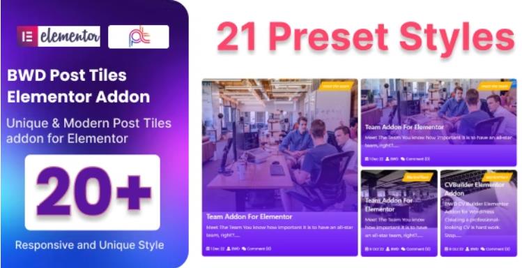 Blog Post Tiles Addon For Elementor – 动画文章标题插件
