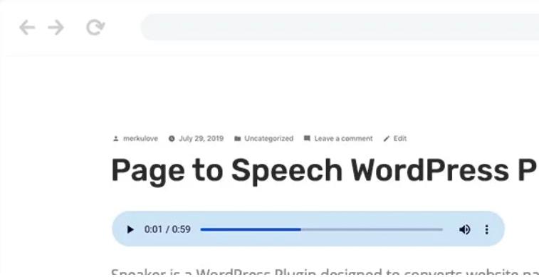 Speaker – 页面文本转换语音WordPress插件 – v3.4.2