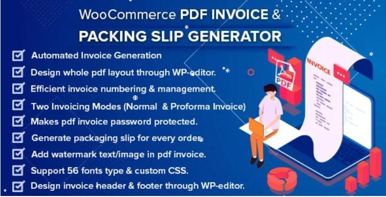 WooCommerce PDF Invoice & Packing Slip Generator 发票装箱单生成插件 – v2.3.2
