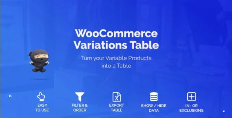 WooCommerce Variations Table 可变属性选项卡插件 – v1.3.8