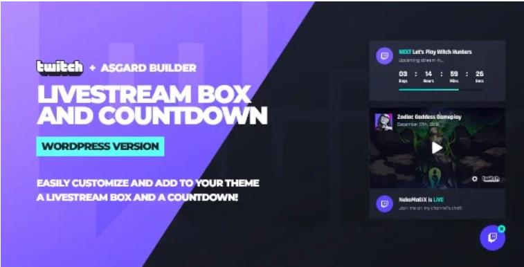 Twitch LiveStream Box and Countdown – 直播框倒计时WordPress插件 – v1.1.1