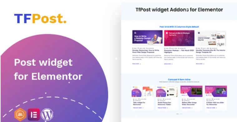 TfPost – Post widget Addons for Elementor 文章小工具插件 – v1.0.1