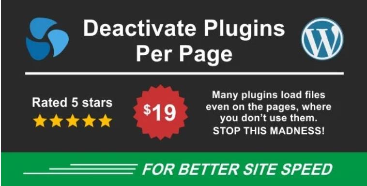 Deactivate Plugins Per Page – 某些页面禁用JS/CSS资源WordPress插件 – v1.15.0