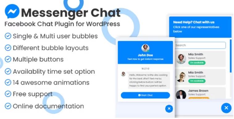 Messenger chat support – 客服信息发送编辑WordPress插件