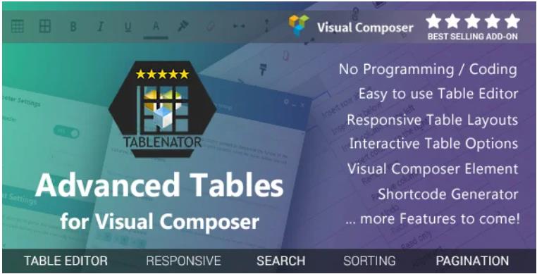 Tablenator – 高级自定义表单Visual Composer插件 – v2.1.9.2