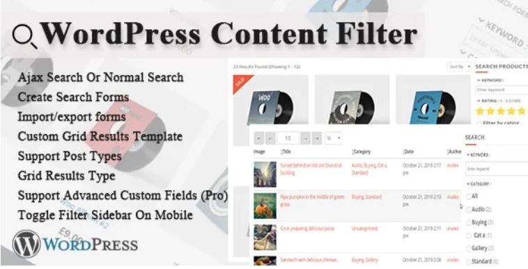 WordPress Content Filter – 高级内容过滤筛选插件 – v2.7.5
