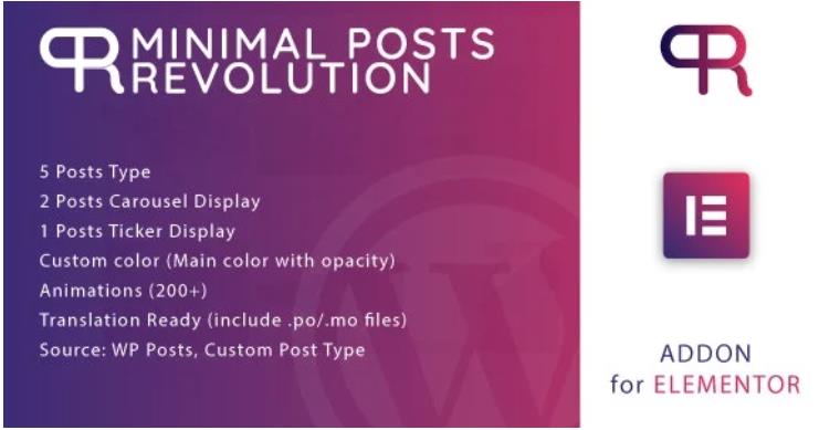 Minimal Posts Revolution For Elementor – 文章轮播幻灯片WordPress插件