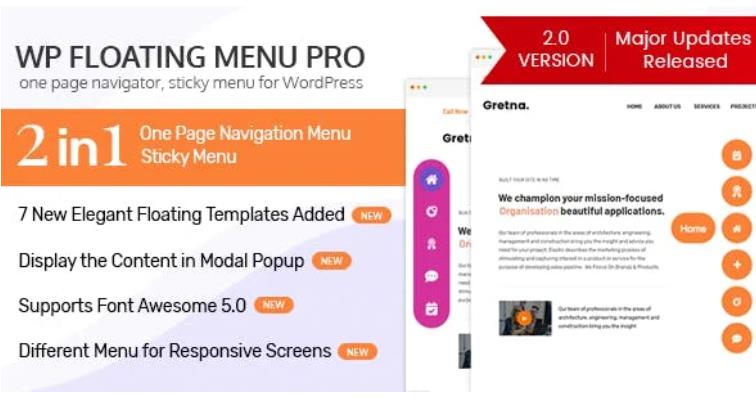 WP Floating Menu Pro – 单页导航器WordPress悬浮菜单 – v2.1.3