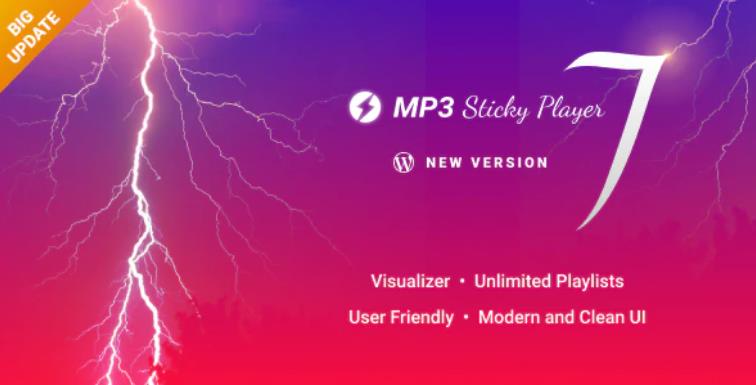 MP3 Sticky Player MP3音乐音频视频播放器WordPress插件 – v7.2
