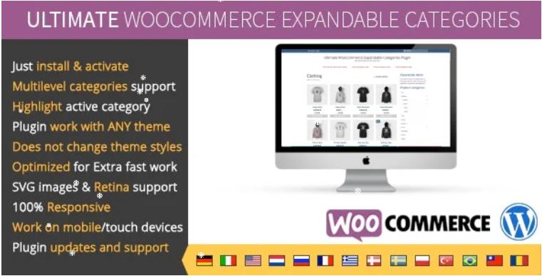 Ultimate WooCommerce Expandable Categories 商品分类导航菜单插件 – v1.2.1