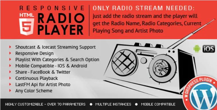Radio Player Shoutcast & Icecast 收音机插件 – v4.1