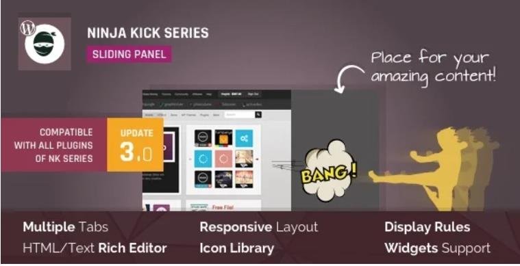 Ninja Kick: Sliding Panel 滑动面板侧边栏插件 – v3.0.16