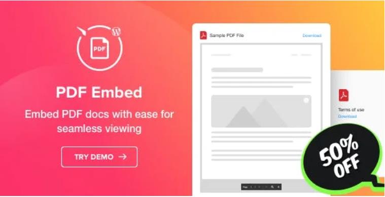 PDF Embed – WordPress PDF 文件浏览查看插件 – v1.1.1
