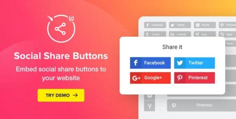 Social Media Share Buttons 社交媒体分享按钮插件 – v1.6.1