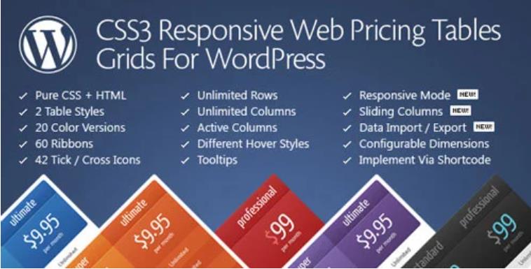 CSS3 Responsive Web Pricing Tables Grids 价格表插件 – v11.3