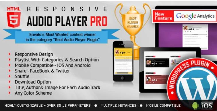 Responsive HTML5 Audio Player PRO 响应式音频播放器 – v3.0