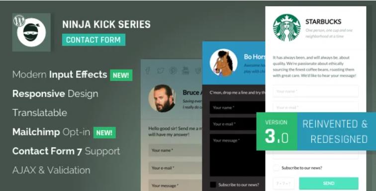 Ninja Kick: WordPress Contact Form 联系表单插件 – v3.5.8