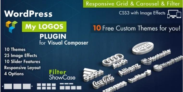 Logos Showcase for Visual Composer WordPress – LOGO合作伙伴图标轮播插件 – v2.8