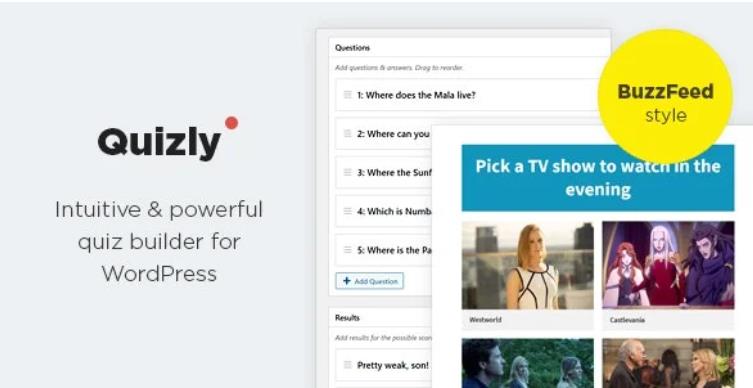 Quizly – 问卷调查意见收集在线检测WordPress插件 – v1.0.2