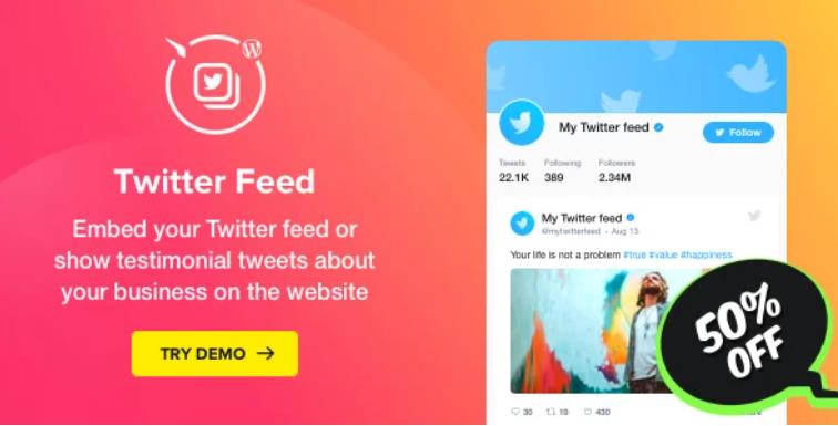 Twitter Feed – WordPress Twitter 推特插件 – v1.5.0