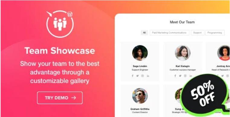 Team Showcase – WordPress团队展示插件 – v1.2.0