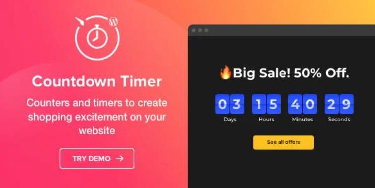Countdown Timer – WordPress倒计时计时器插件 – v1.3.0