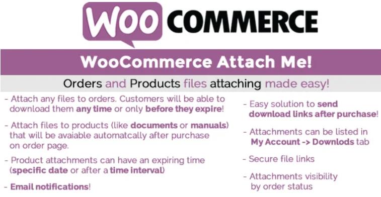 WooCommerce Attach Me! 订单附加文件插件 – v1.8.1