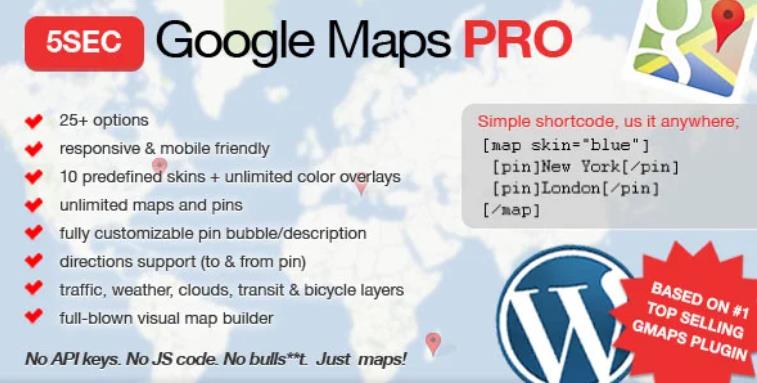 5sec Google Maps PRO 可视化地图标记插件 – v1.4.3