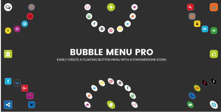 Bubble Menu Pro – 创建超赞带有图标圆形菜单插件 – v2.0