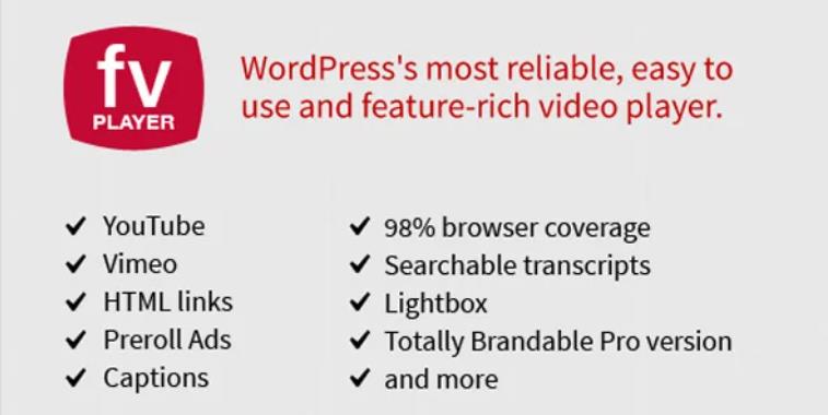 FV Player Pro – HLS加密视频播放器插件 – v7.4.16.727
